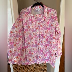 ❤️ The Company Store Women’s Valentine Heart Pajama Set long XXL